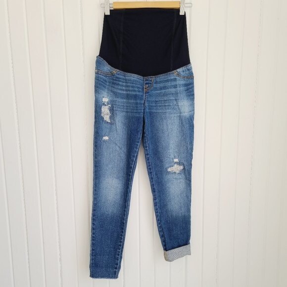 Isabel Maternity Size 2 Distressed Jeggings - Picture 2 of 8